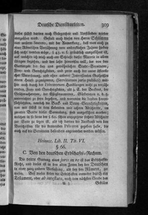 C. Von den deutschen Erbschafts=Rechten.