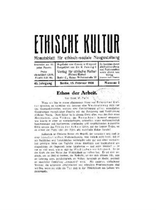 Ethos der Arbeit