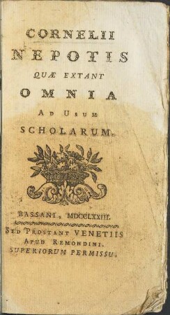 Cornelii Nepotis Quæ Extant Omnia Ad Usum Scholarum