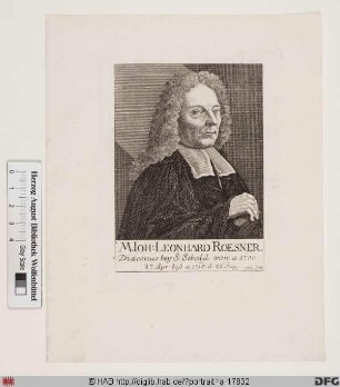 Bildnis Johann Leonhard Rösner (Roessner)