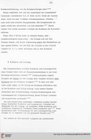 P. Kohäsion und Leistung