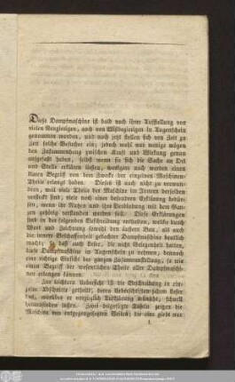 [Beschreibung der Dampfmaschine]