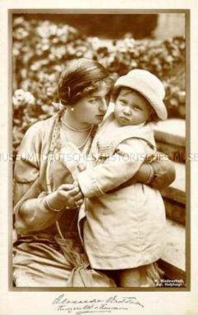 Alexandra Viktoria von Preußen mit ihrem Sohn Alexander Ferdinand