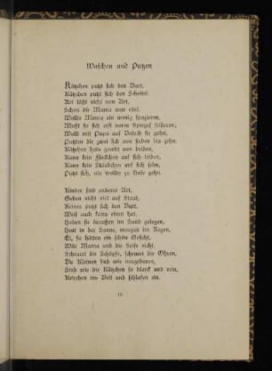 Waschen und Putzen