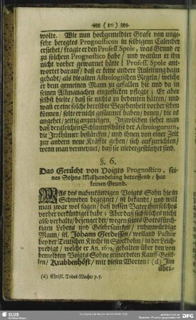 §. 6. Das Gerücht von Voigts Prognostico, seines Sohns Mißhandelung betreffend, hat keinen Grund