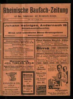 Rheinische Baufach-Zeitung / 44. Jahrgang 1928