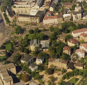 Albertplatz (Teilansicht), Einmündung Alaunstraße in die Bautzner Straße, Georgenstraße und Hospitalstraße