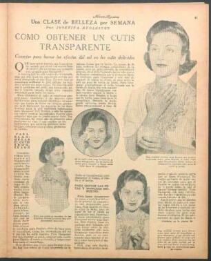 Como obtener un cutis transparente : Una clase de belleza por semana