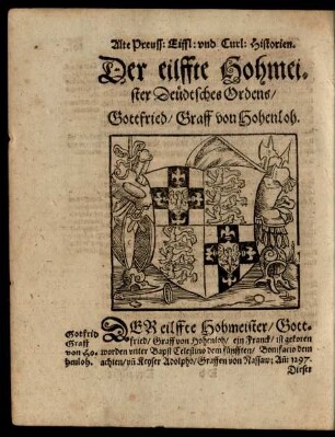 Der eilffte Hohmeister Deüdtsches Ordens ...