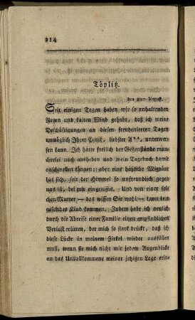 Töplitz. /den 8ten August. - [Kloster Oßegg.] /den 8ten August.