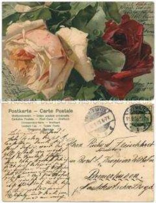 Karte mit Rosenmotiv