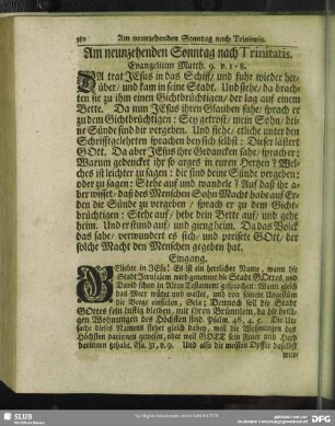 Am neunzehenden Sonntag nach Trinitatis