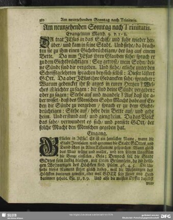 Am neunzehenden Sonntag nach Trinitatis