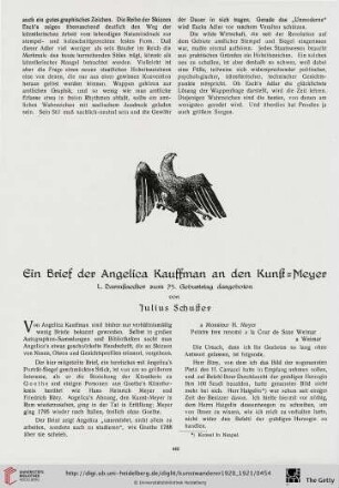2: Ein Brief der Angelica Kauffman an den Kunst-Meyer : L. Darmstaedter zum 75. Geburtstag dargeboten$nElektronische Ressource
