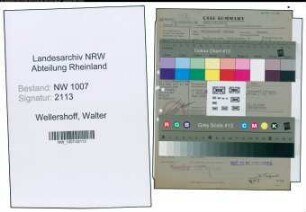 Entnazifizierung Walter Wellershoff , geb. 05.08.1896 (Architekt)
