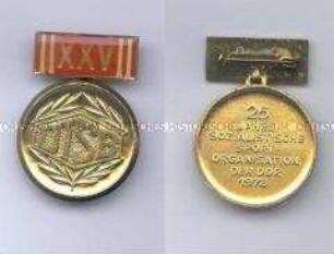 Ehrenmedaille "25 Jahre sozialistische Sportorganisation in der DDR"