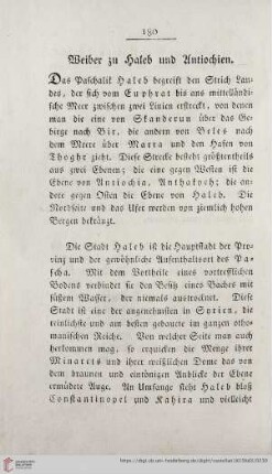 Weiber zu Haleb und Antiochien