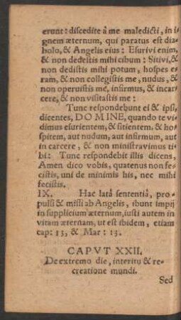 Caput XXII. De extremo die, interitu & recreatione mundi.