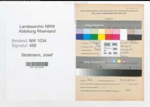 Entnazifizierung Josef Stratmann , geb. 07.08.1902 (Stabsfeldwebel)