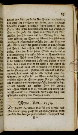 Monat April 1774.