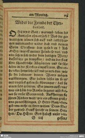 Wider die Feinde der Christenheit