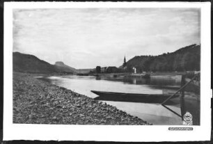 Bootsanlegestelle, Blick auf Lilienstein und Bad Schandau