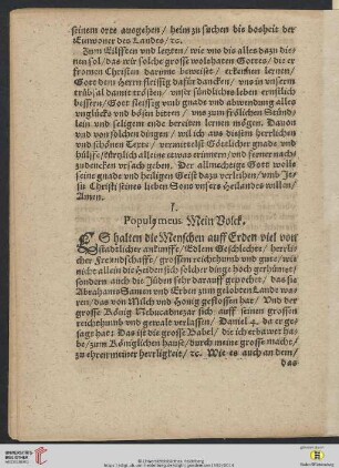 I. Popule meus. Mein Volck