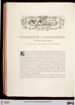 Kupferstiche und Holzschnitte Alter Meister in Nachbildungen der Deutschen Reichsdruckerei