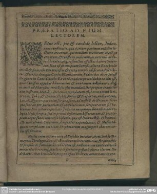 Praefatio Ad Pium Lectorem