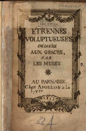Étrennes Voluptueuses Dédiées Aux Graces par les muses