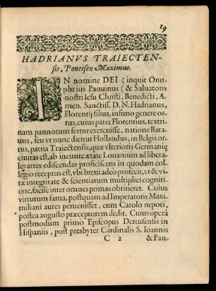 Hadrianus Traiectensis, Pontifex Maximus.
