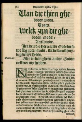 Van die thien gheboden Gods.