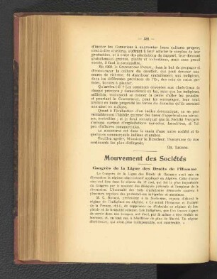 Mouvement des Sociétés.