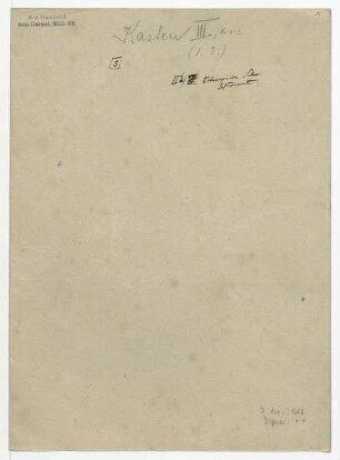 Umschlag mit der Aufschrift "II b) telescopisches Sehen, Instrumente"