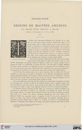 7: Exposition de dessin de maîtres anciens au Palais Poldi Pezzoli, à Milan pendant le printemps et l'été de 1881, [3]