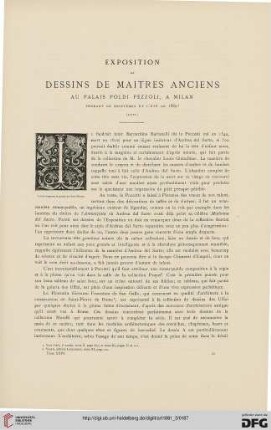 7: Exposition de dessin de maîtres anciens au Palais Poldi Pezzoli, à Milan pendant le printemps et l'été de 1881, [3]