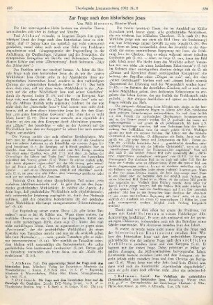 575-580 Zur Frage nach dem historischen Jesus
