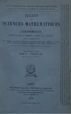Tome VI. - Février 1882.