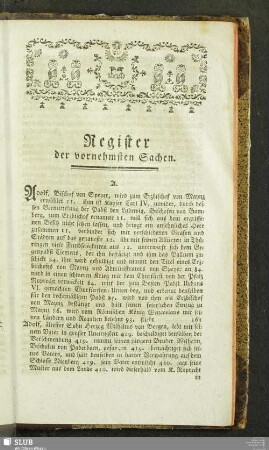 Register der vornehmsten Sachen