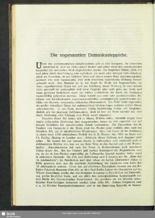 Die sogenannten Damaskusteppiche