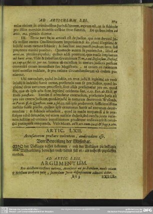 Artic. LXII. Accusatorem probare volentem, audiendum esse. Von Beweisung der Missethat