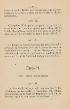 Título VI. De los fondos