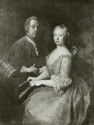 Carl Heinrich Graun und seiner Frau Anna Dorothea : Pesne, Antoine: Bildnis des Komponisten Carl Heinrich Graun und seiner ersten Gemahlin Anna Dorothea. Berlin, ab 1735. Öl auf Leinwand; 140 x 110 cm. Potsdam: Schloß Sanssouci, Neue Kammern, 4. Kavalierzimmer