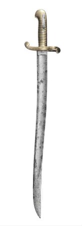 Seitengewehr im Stil eines franzosischen Yatagan-Bajonetts für das Chassepotgewehr, Mle 1866, o.Inv.Nr.010