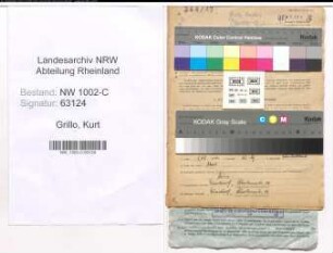 Entnazifizierung Kurt Grillo, geb. 24.10.1901 (Kaufm.Angest.)