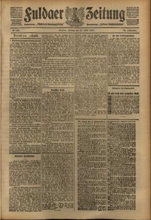 Zweite Ausgabe vom Freitag, den 29. Mai 1908.