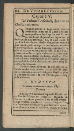 Caput. IV. De Unione Personali, duarum in ...