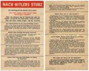 Abwurf-Flugblatt der Alliierten zur britischen Politik gegenüber Deutschland nach dem Sturz Hitlers