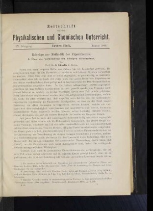 Erstes Heft. Januar 1896.