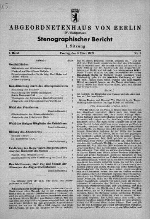 Nr. 1 (1), 8. März 1963